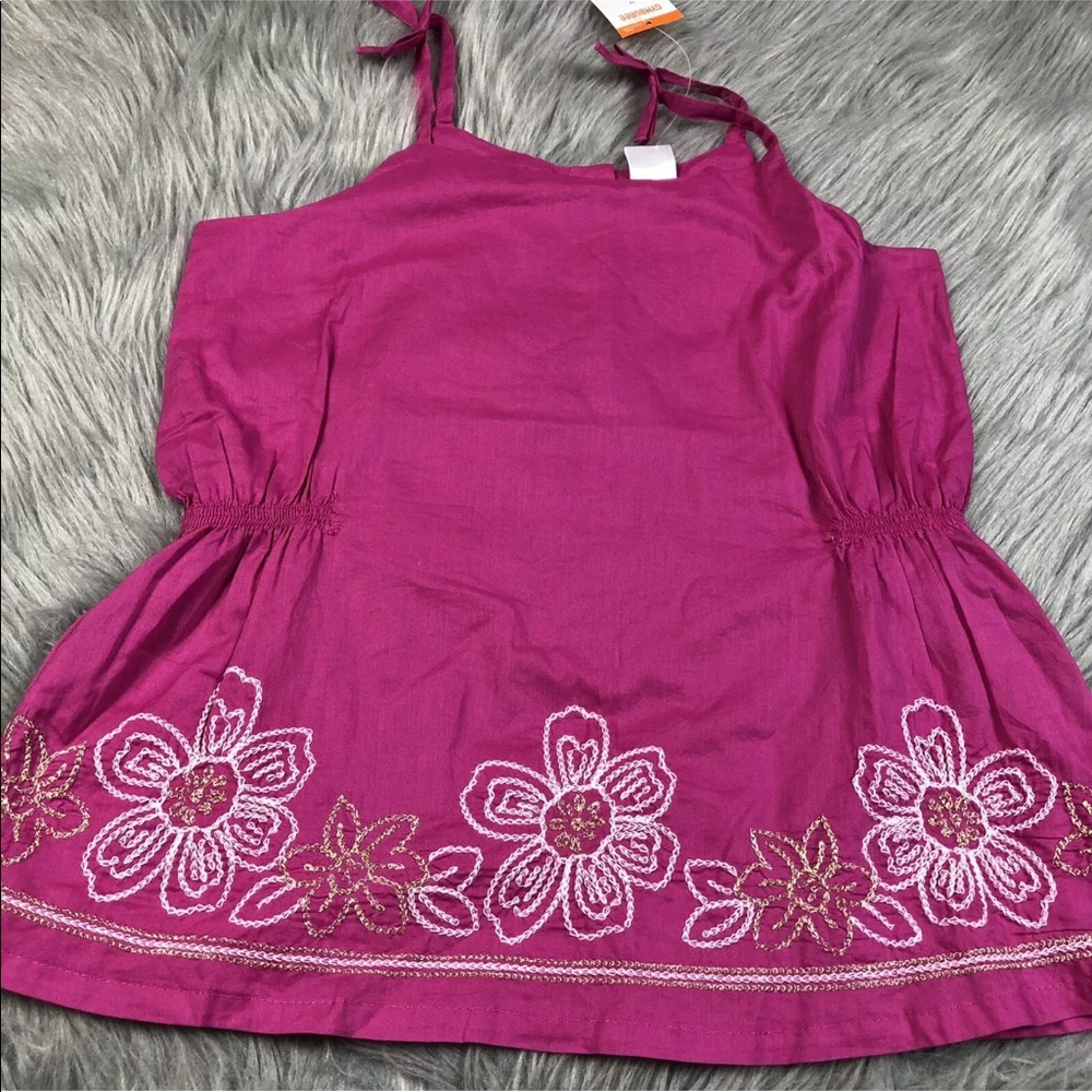 Gymboree girls pink floral tank top 12